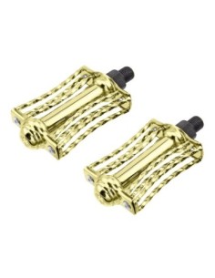 Double Square Twisted Butterfly Pedals 1/2 Gold.